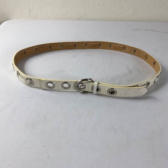 Michael Kors belt large White faux leather silver Buckle - Picture 3 of 5